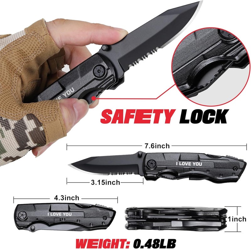 ZAVIT Gifts for Boyfriend Husband Him, Multitool Knife“I LOVE YOU”, Valentines Day Unique Gifts, Tools Gadgets Gifts for Him, Christmas Stocking Stuffers, Anniversary, Birthday Gift Ideas, Husband Gifts - Image 3